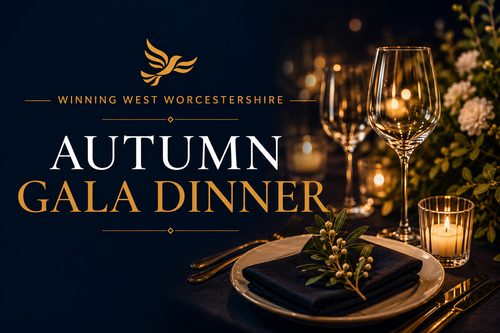 Winning West Worcestershire Autumn Gala Dinner