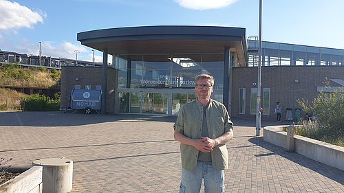 Cllr Dan Boatright-Greene at the Worcestershire Parkway
